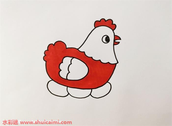 母鸡怎么画母鸡简笔画简单好看带颜色