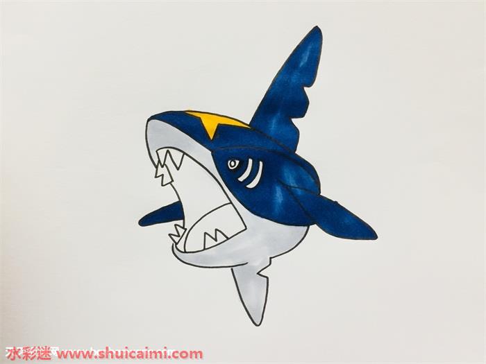 画巨齿鲨 简单图片