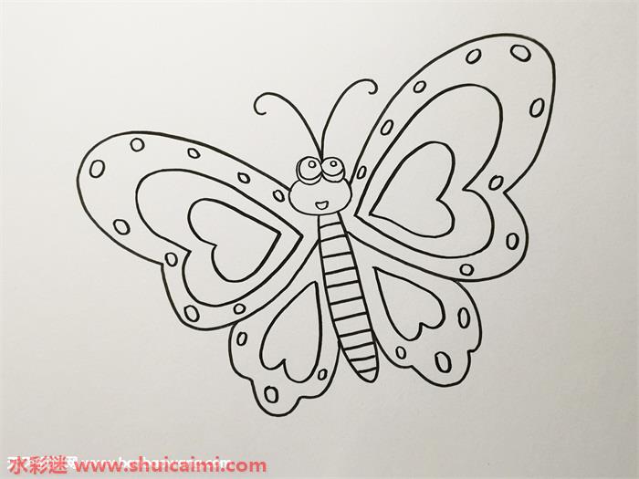 怎么画一只蝴蝶铅笔画图片