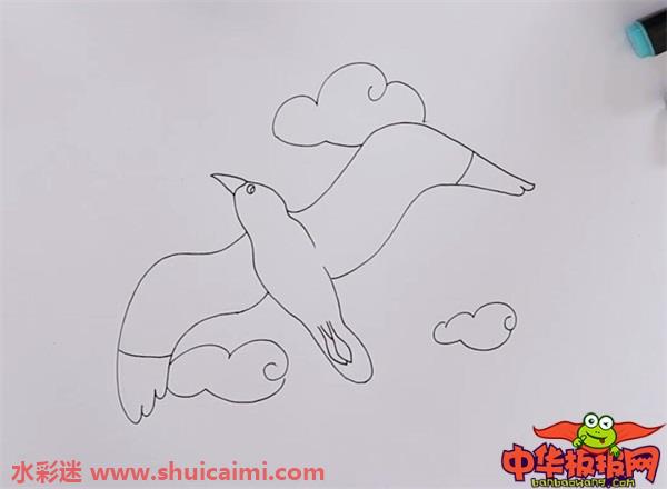 海鸥简笔画的画法步骤图解
