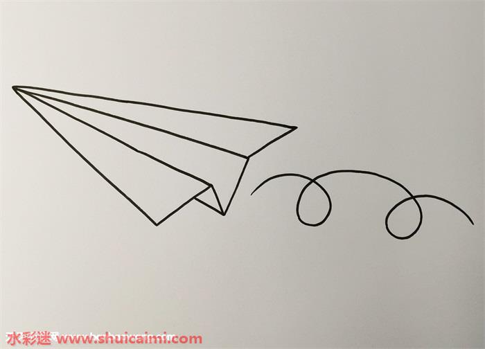 一笔画纸飞机图片