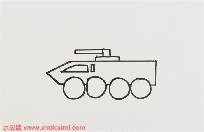 装甲车怎么画装甲车简笔画彩色