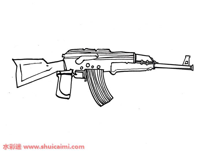 AK枪简笔画图片