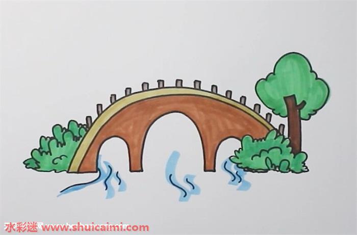 拱桥简笔画涂色图片