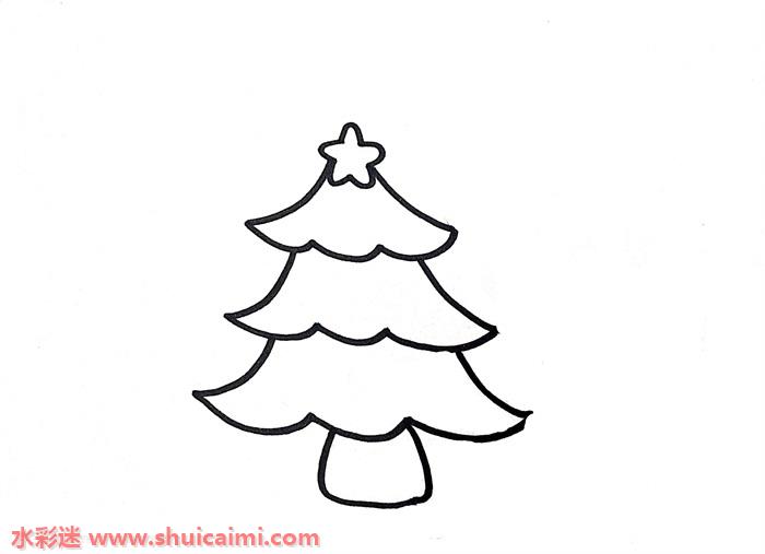 圣诞树怎么画圣诞树简笔画步骤图