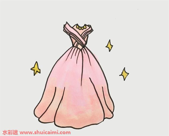 芭比公主裙怎么画芭比公主裙简笔画步骤图