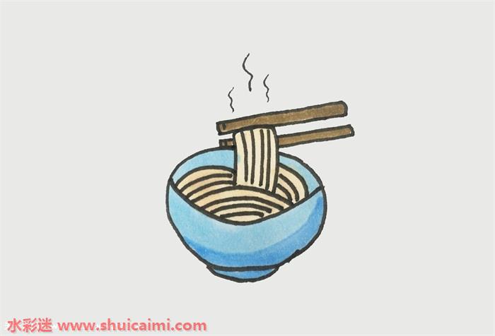 面条简笔画 一双筷子图片