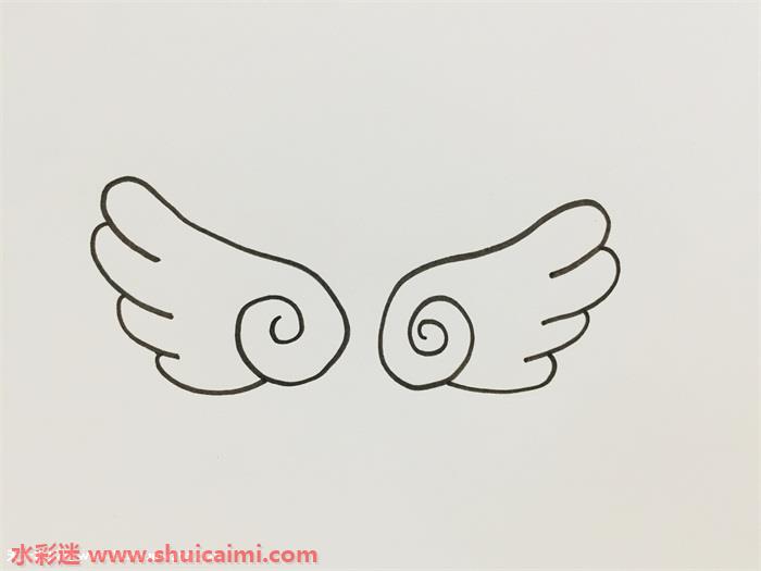 天使翅膀简笔画 羽毛图片