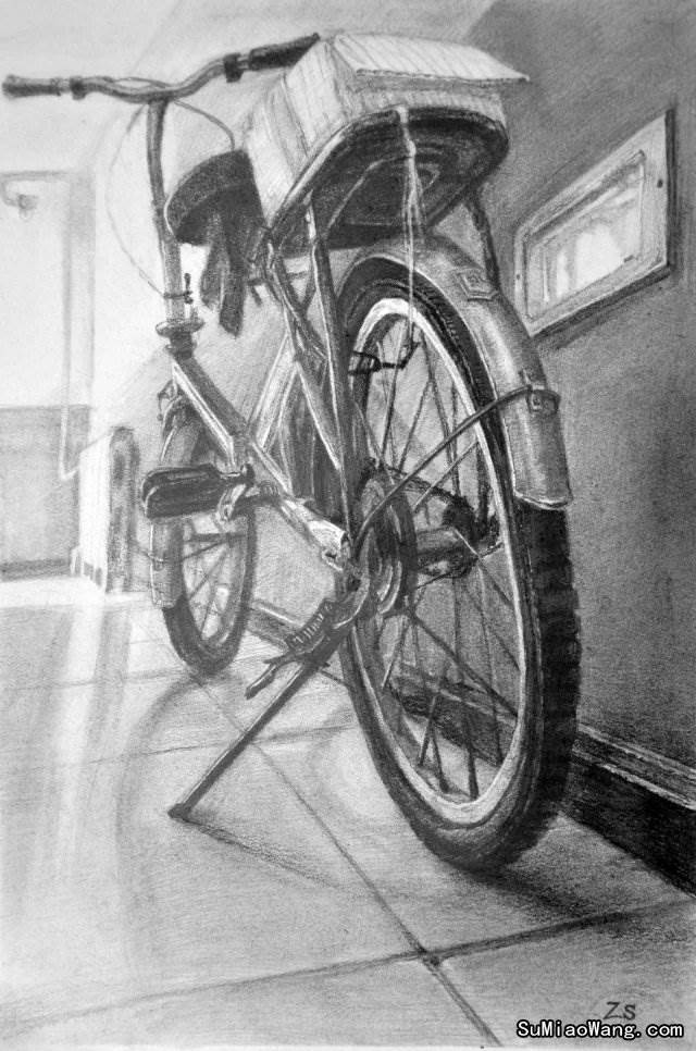 自行车车头素描图片图片