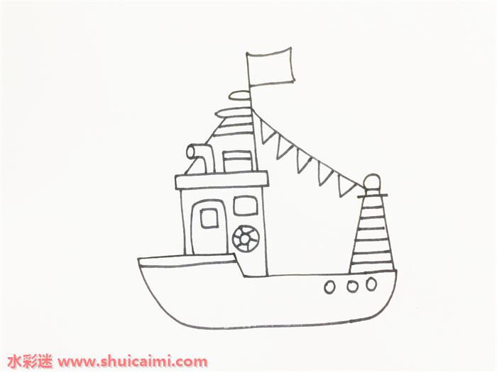 渔船怎么画 渔船简笔画简单易画彩色