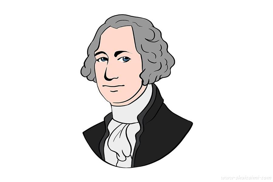 乔治华盛顿怎么画乔治华盛顿简笔画简单好看带颜色