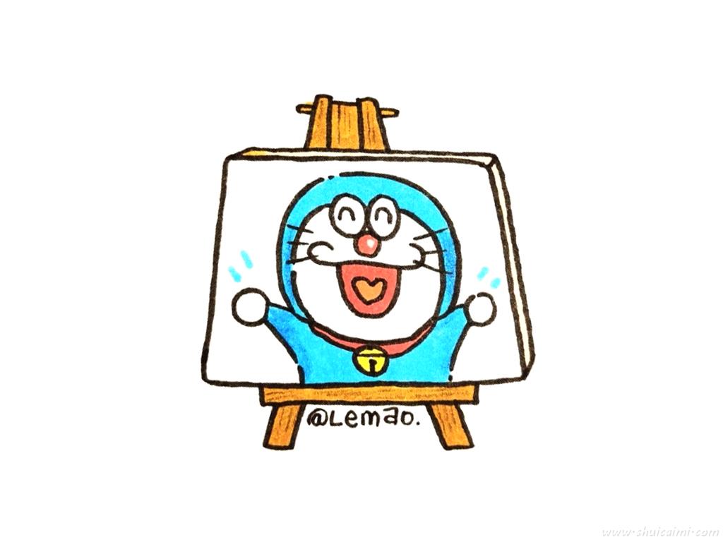 哆啦A梦怎么画 哆啦A梦简笔画画法 - 水彩迷