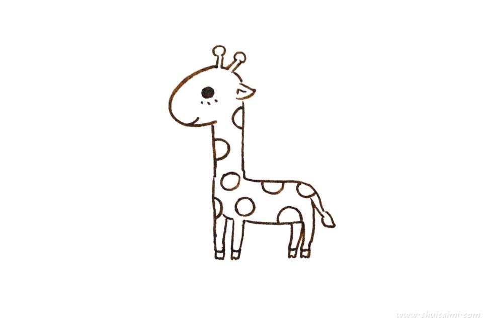 长颈鹿怎样画图片