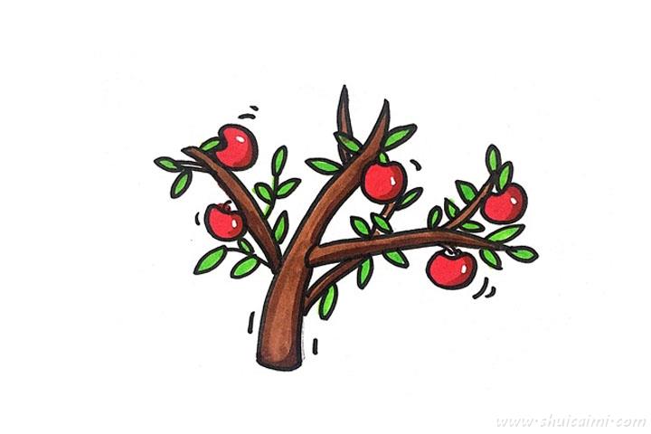 苹果树怎么画 苹果树简笔画简单又漂亮彩色