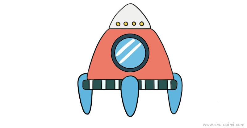 太空飞船儿童画怎么画太空飞船简笔画画法
