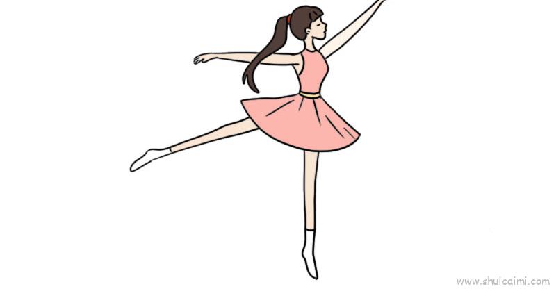 练舞蹈的女孩简笔画图片