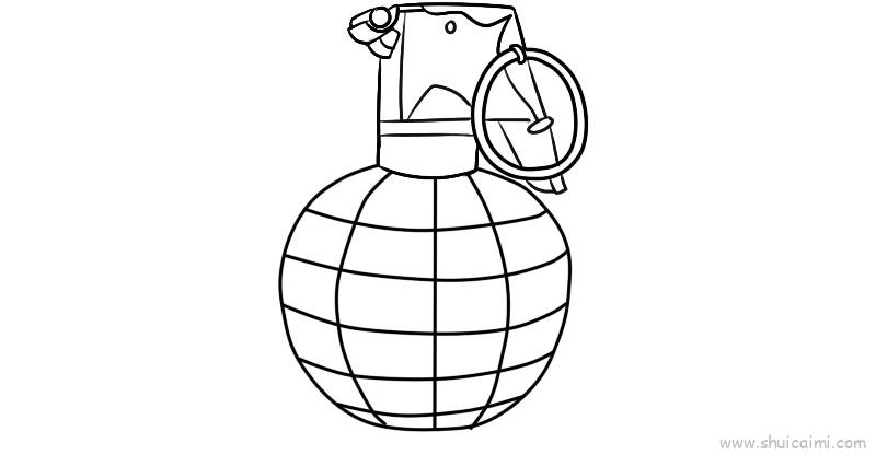 手榴弹简笔画法图片