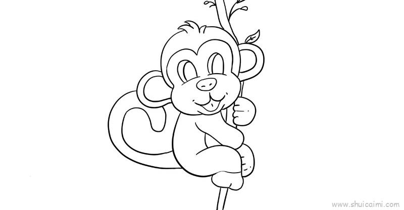 猴子儿童画怎么画猴子简笔画简单