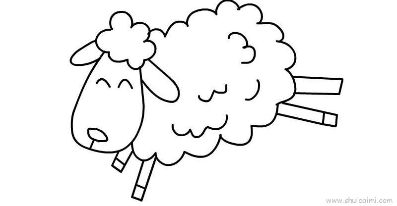 绵羊儿童画怎么画绵羊简笔画顺序