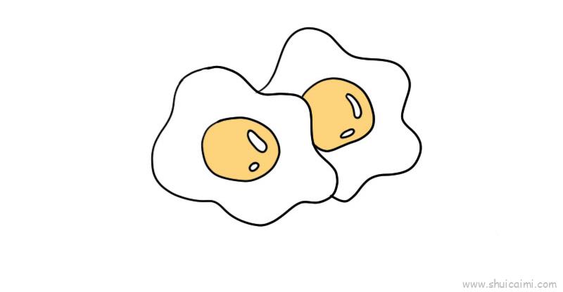 煎鸡蛋简笔画 可爱图片
