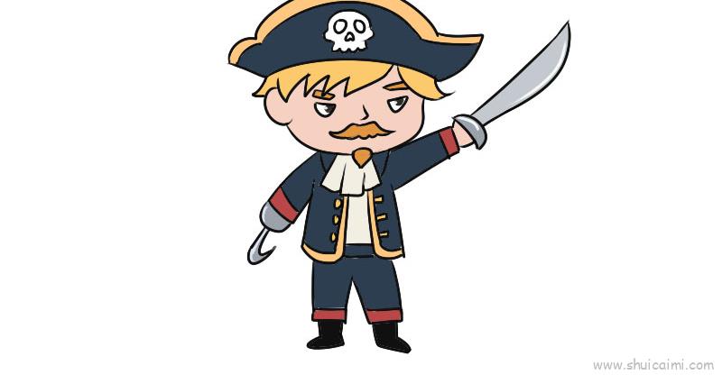 海盗船长简笔画画法图片