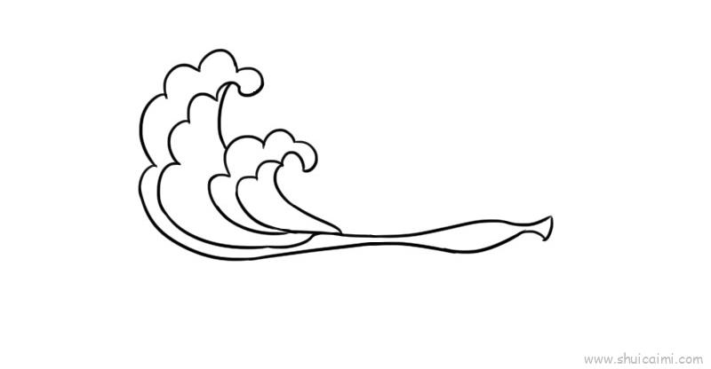 海水波纹简笔画图片