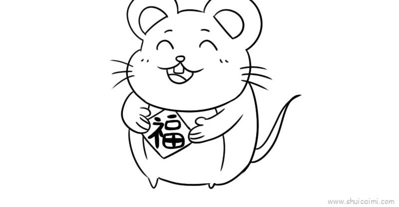 老鼠贺新春儿童画怎么画 老鼠贺新春简笔画顺序