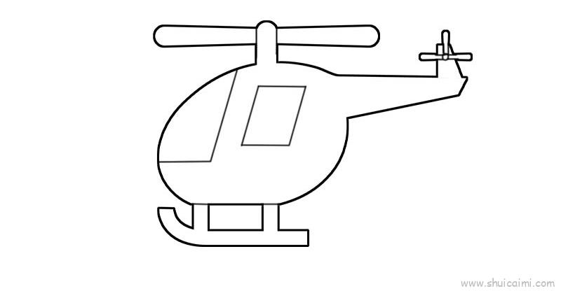 警察直升机简笔画图片