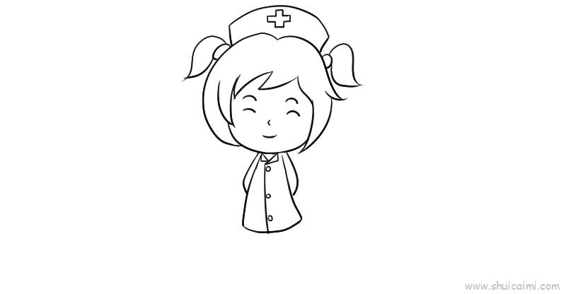 护士简笔画姐姐图片