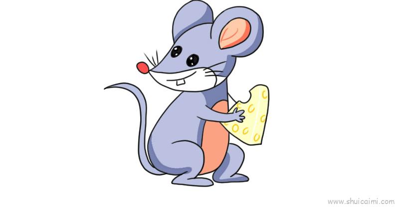 小老鼠简笔画彩色图片