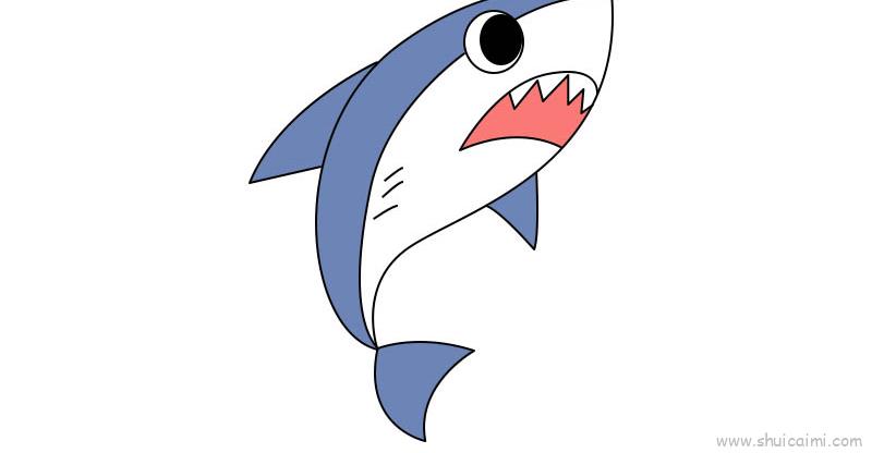鲨鱼儿童画怎么画 鲨鱼简笔画好看