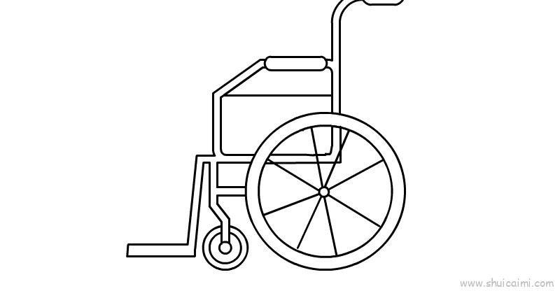 轮椅儿童简笔画图片