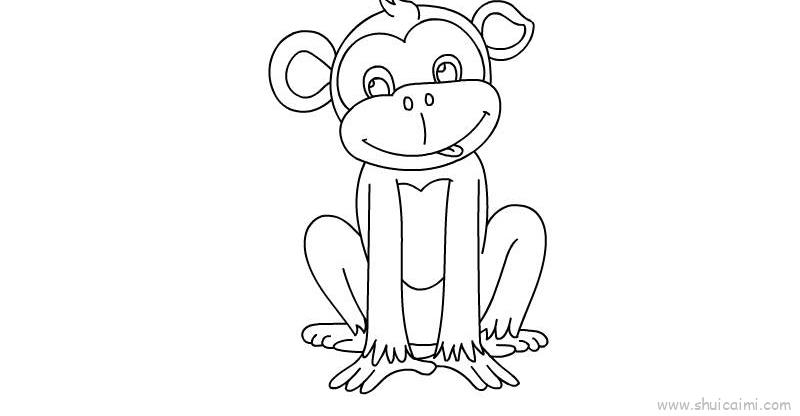 一只猴子儿童画怎么画 一只猴子简笔画简单