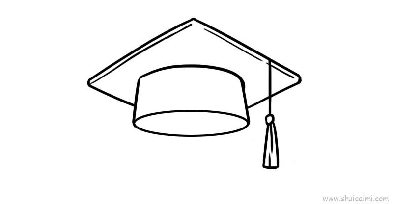 毕业帽画法图片