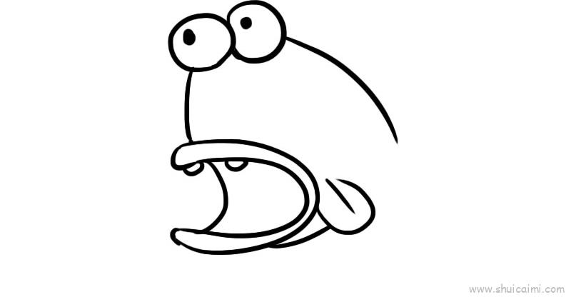怪鱼儿童画怎么画怪鱼简笔画步骤