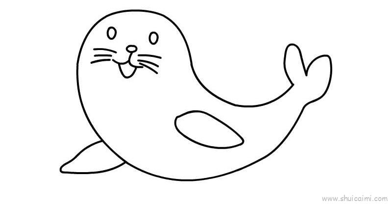 小海豹简笔画可爱图片