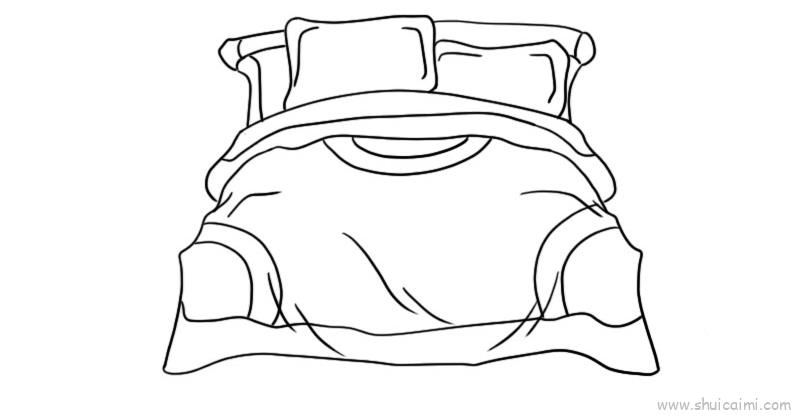 床的简笔画法 被子图片