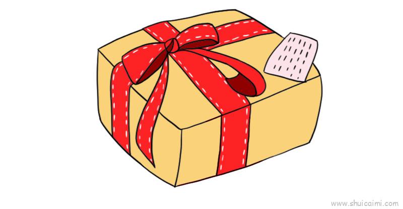 礼物盒简笔画立体图片