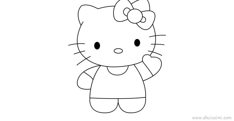 哈喽kitty儿童画怎么画哈喽kitty简笔画简单又好看