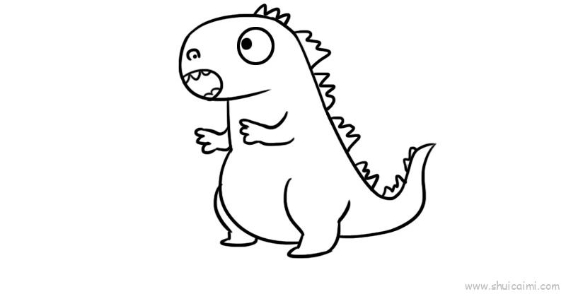 哥斯拉恐龙简笔画画法图片