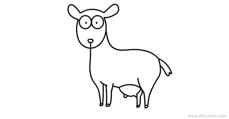 山羊儿童画怎么画山羊简笔画步骤
