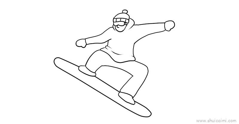 滑雪板简笔画图片情景图片
