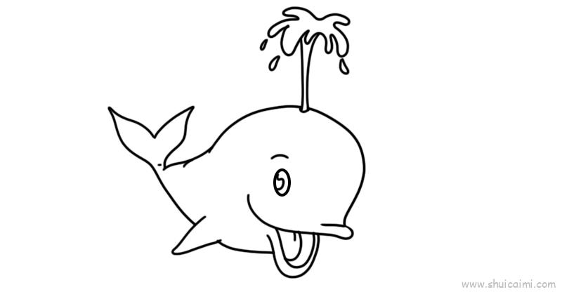 梦幻鲸鱼简笔画简化图片