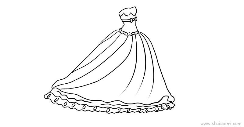 芭比公主裙子儿童画怎么画 芭比公主裙子简笔画顺序