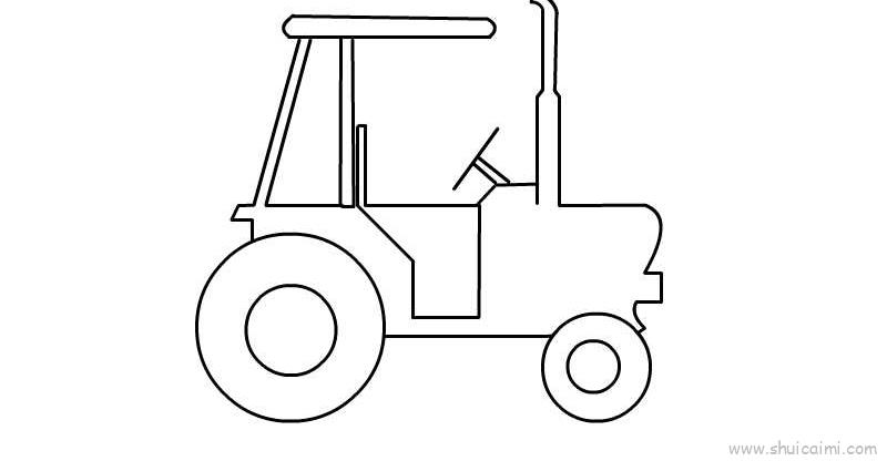 拖拉机简笔画的画法图解分享到这里,查找更多拖拉机简单画法简笔画