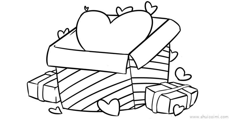 情人节爱心礼物盒儿童画怎么画 情人节爱心礼物盒简笔画好看