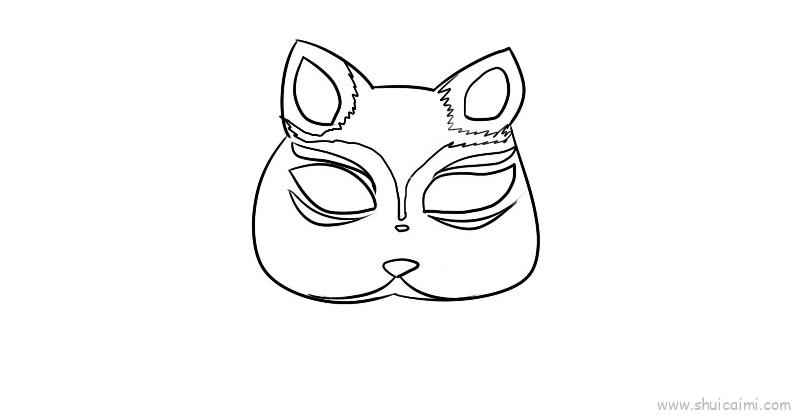 猫面具简笔画图片