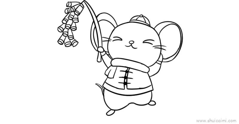 老鼠迎新年儿童画怎么画 老鼠迎新年简笔画简单