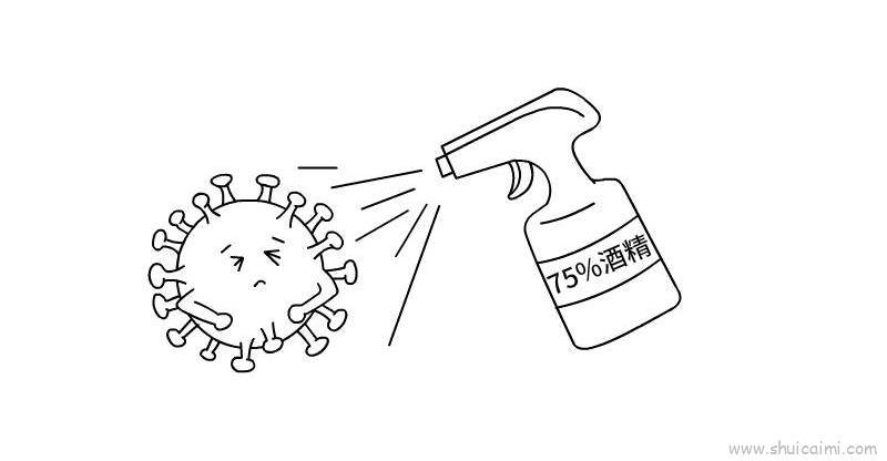 幼儿园抗击病毒简笔画图片