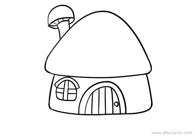 幼儿园蘑菇房子简笔画图片
